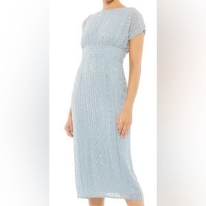 slim fit dress slacks High Neck Long Sleeve Embellished Column Dress High Neck Embellished C –  The Dress Outlet main image 0